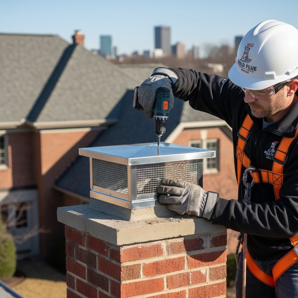 Boston Chimney Cap Installation