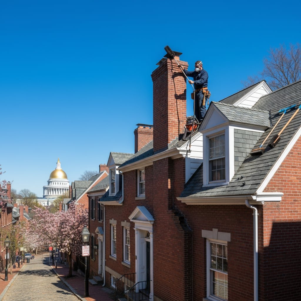 Bold Flue Chimney Sweep team working on chimney